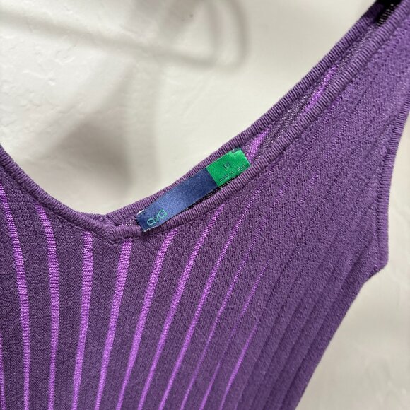 Ava Purple Pleated Knit Colorblock Tank Dress – Women’s - Picture 6 of 6